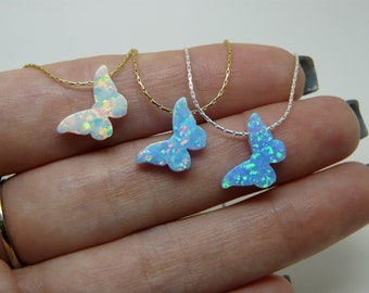 Butterfly jewelry, Butterfly necklace, Butterfly charm, Butterfly gift, Opal butterfly, Gold filled butterfly, Blue butterfly, Pink, Purple