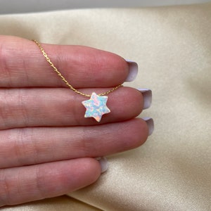 Star of David necklace, Opal Jewish star necklace, Jewish jewelry, Magen David necklace, Israeli jewelry, Israel necklace image 5