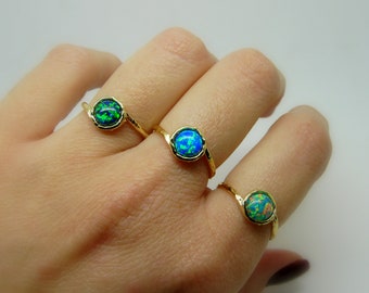 Opal ring, Opal jewelry, Gold Filled opal ring, Dainty ring, Sterling silver opal ring, October birthstone ring