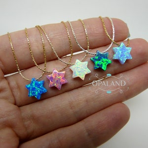 Star of David necklace, Opal Jewish star necklace, Jewish jewelry, Magen David necklace, Israeli jewelry, Israel necklace