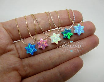 Star of David necklace, Opal Jewish star necklace, Jewish jewelry, Magen David necklace, Israeli jewelry, Israel necklace