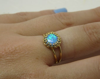 Opal ring, Gold Filled opal ring, Dainty ring, White opal ring, Opal jewellery, October birthstone ring