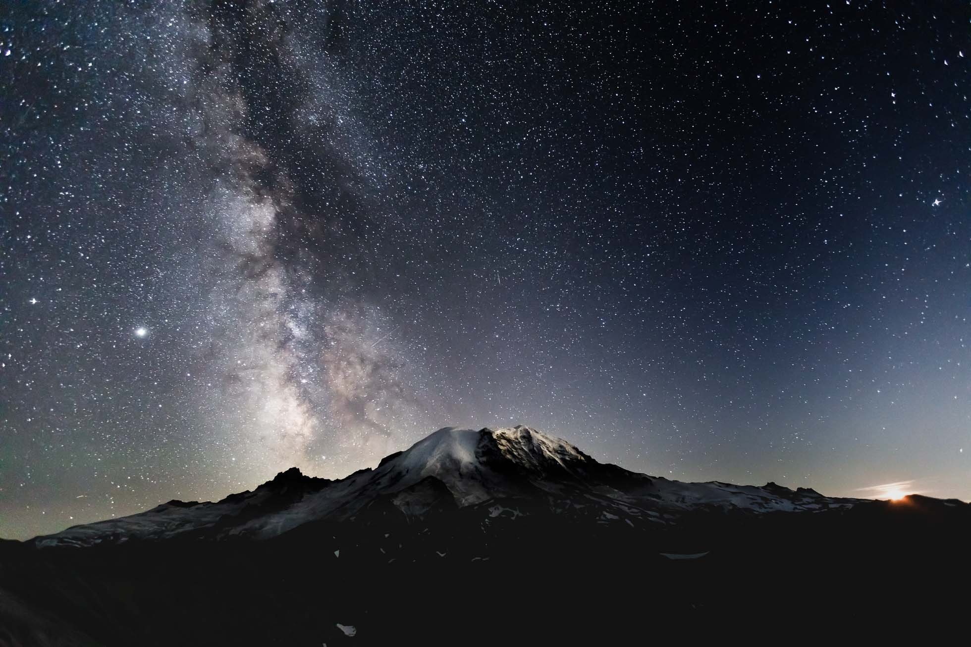 Milky Way Over Mount Rainier, Milky Way, Astrophotography, Night Sky