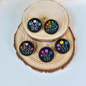 Floral Embroidered Pride Pin: LGBTQ+ Subtle Badge