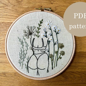 Embroidery &#39;Baby got back&#39; feminist PDF pattern , needlecraft pattern, beginners embroidery, modern embroidery, embroidery art