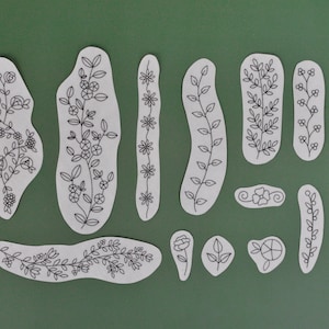Stick and Stitch floral garland embroidery designs | Stick on embroidery pattern and transfers