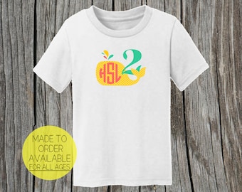 Children's Monogram Birthday Shirt Cute Whale