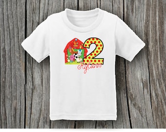 Camisa de cumpleaños de animales de granja