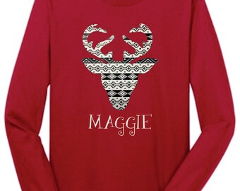 Camisa de Navidad personalizada de renos aztecas