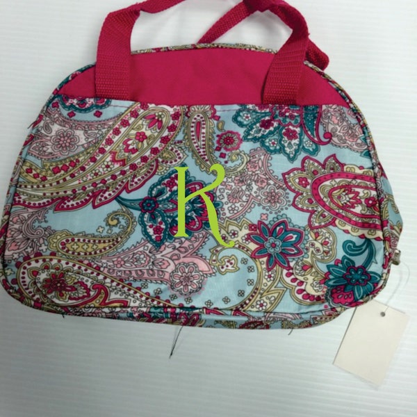 Monogram Lunch Bag Pink Paisley