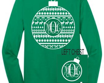 Christmas Ornament Monogram Shirt