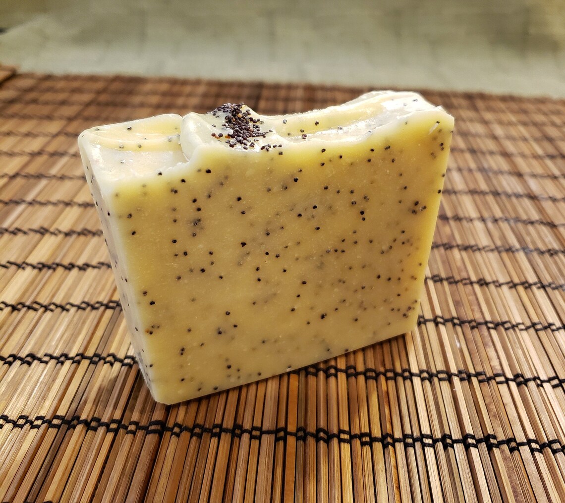 Lemon Poppyseed Soap Poppy Seed Exfoliant Soap Large Bar Etsy