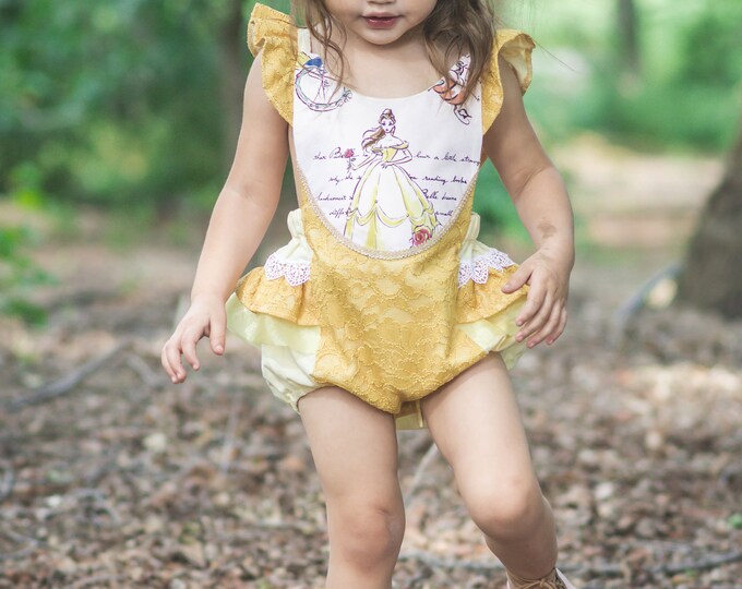Baby Belle Romper Disney Romper Beauty and the Beast Etsy