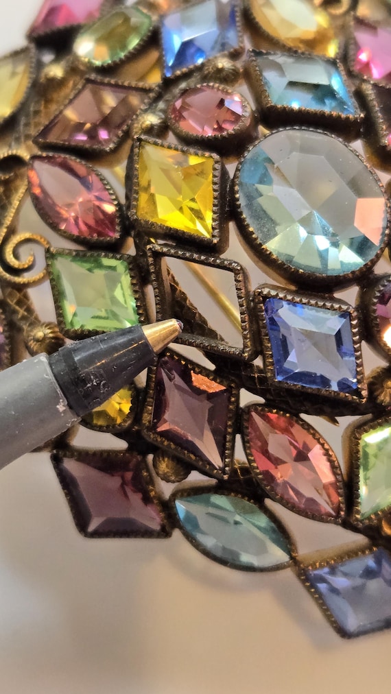 Large Unsigned Hobe Wire Wrap Bezel Set Cabochon … - image 4