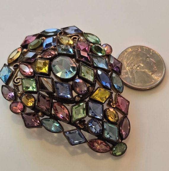 Large Unsigned Hobe Wire Wrap Bezel Set Cabochon … - image 3