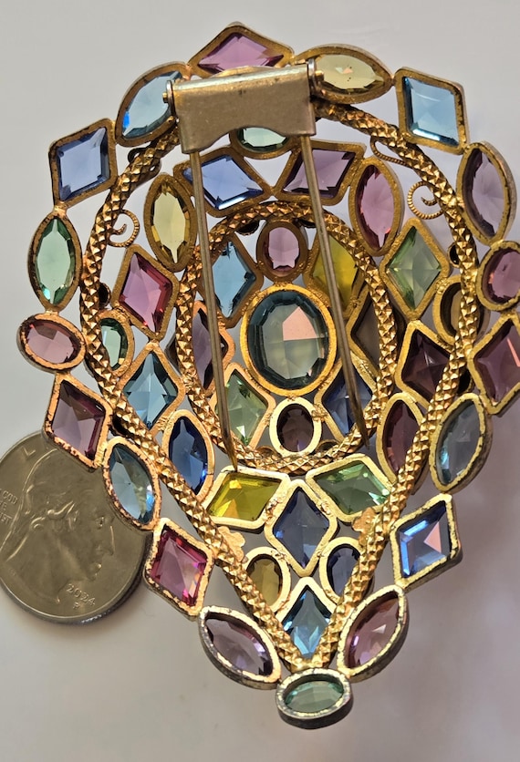 Large Unsigned Hobe Wire Wrap Bezel Set Cabochon … - image 8