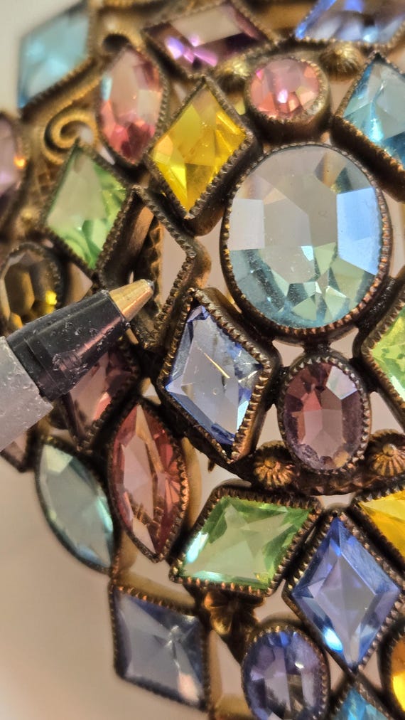 Large Unsigned Hobe Wire Wrap Bezel Set Cabochon … - image 7