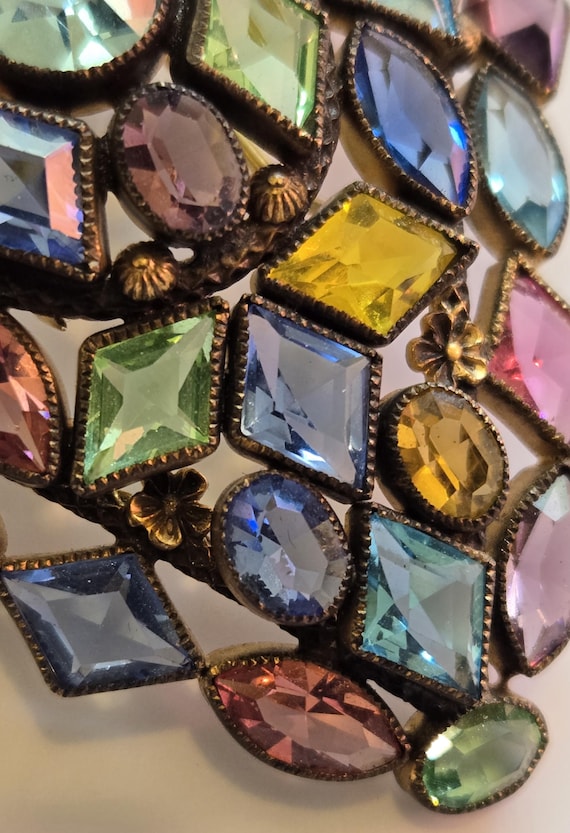 Large Unsigned Hobe Wire Wrap Bezel Set Cabochon … - image 6