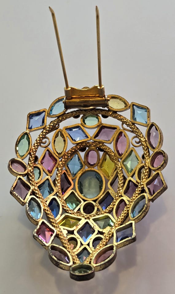 Large Unsigned Hobe Wire Wrap Bezel Set Cabochon … - image 9