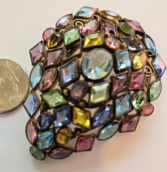 Large Unsigned Hobe Wire Wrap Bezel Set Cabochon … - image 1