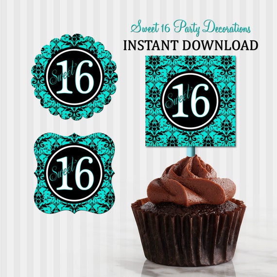 Sweet 16 Birthday Sweet 16 Cupcake Topper Cake Topper Any Age