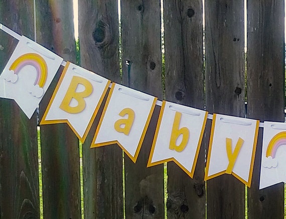 Boho Rainbow Baby Shower Banner, Rainbow Birthday Decorations, Rainbow banner, Baby shower Il_570xn