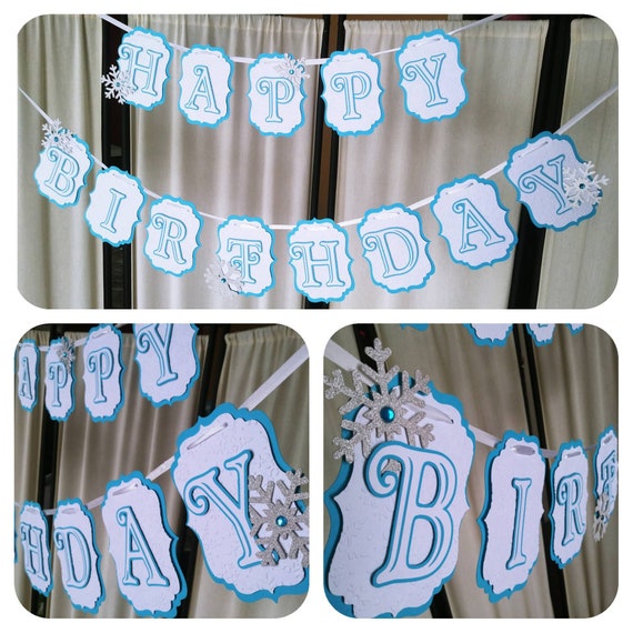 Frozen Birthday Banner, Winter Birthday, Onederland, Frozen Birthday Decorations, Snow Princess Birthday, Banner, Princess, Winter,Snowflake Il_570xn