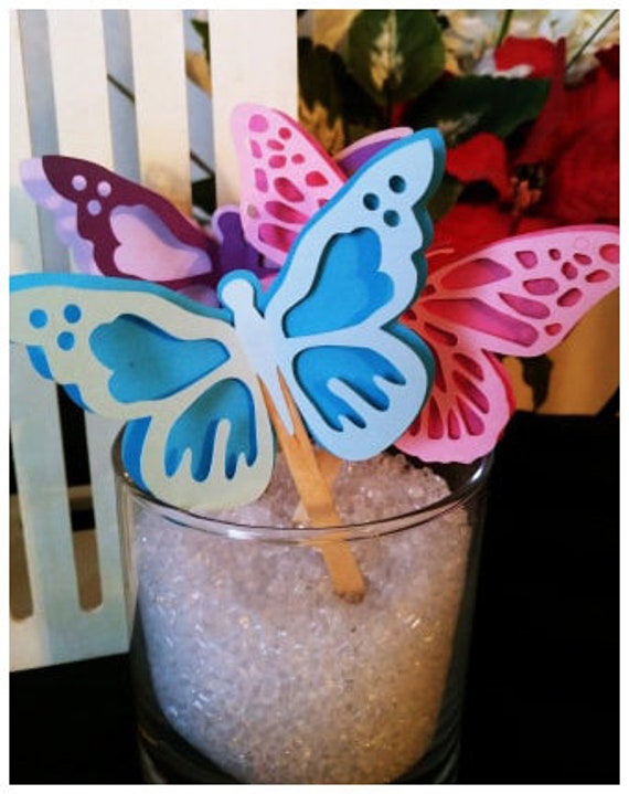 Butterfly Birthday Decoration, Butterfly Birthday, Butterfly decoration for party, Butterfly Cupcake toppers, Butterfly baby shower Il_570xn