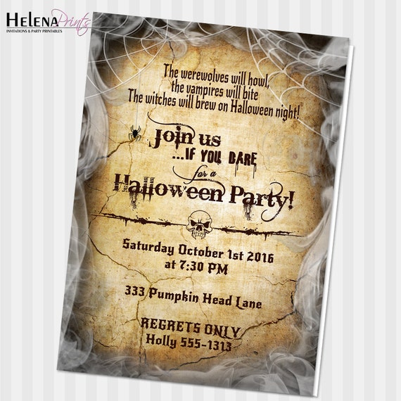 Halloween Party Invitation, Skeleton invitation, Digital file, Adult Halloween party invitation, Skeleton halloween invitation, skull Il_570xn