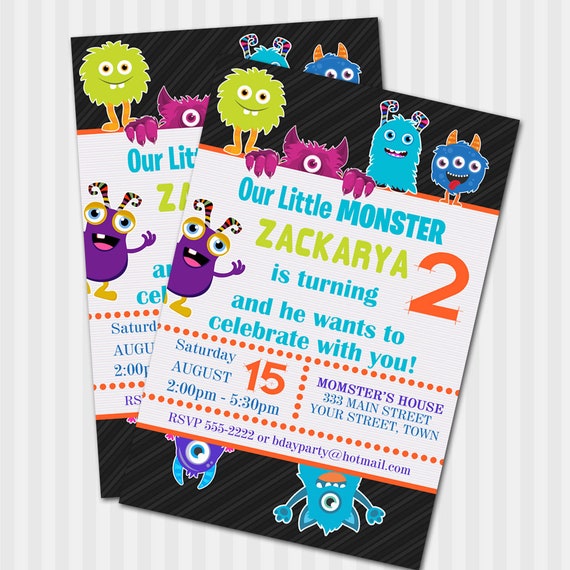 Monster Birthday Invitation, Monster Invitation, Monster Birthday Party, Monster 1st Birthday, Invite, Little Monster Il_570xn