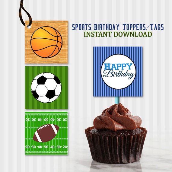 All Sports Cupcake Toppers, Sports Birthday Party, Sports, Birthday, Toppers, Sports Party, Football, All Star, Sports, Soccer, Basketball Il_570xn