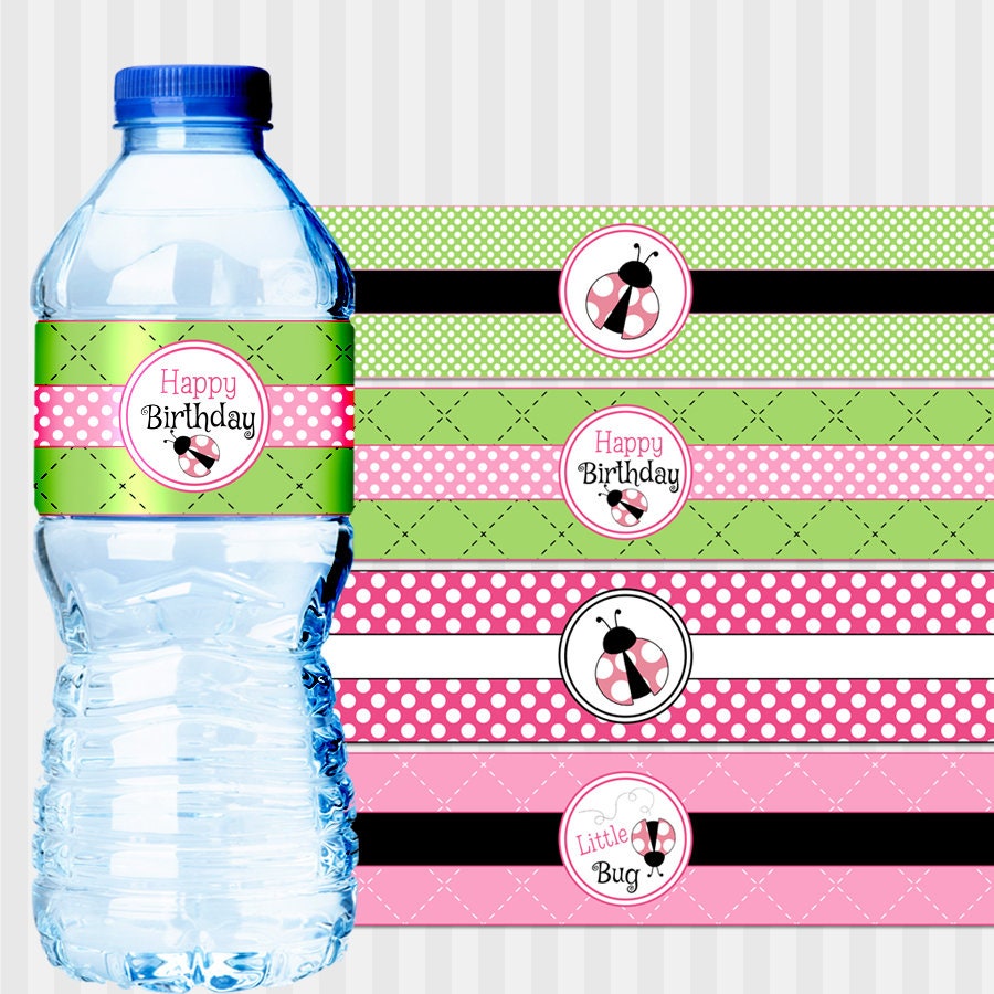 Ladybug water bottle labels free