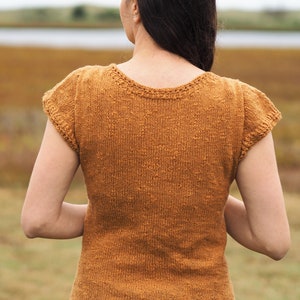 Napatree Tee Virginia Cotton Rayon Hand Knit Sweater Light Rust Brown Adult 36 91cm Chest image 4