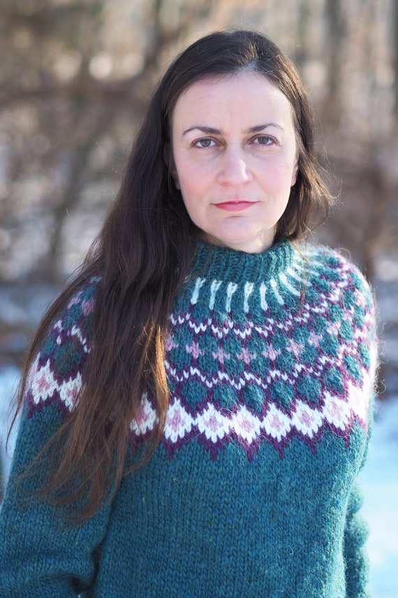 IJslandse trui lopapeysa voor vrouw Hand gebreid van Lopi wol Maat S-M Kleding Gender-neutrale kleding volwassenen Sweaters 