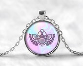 Mystic Scarab Beetle Pendant Necklace. Egyptian Jewelry, Ancient Egypt, Scarab Necklace, Seapunk, Psychedelic, Bohemian Jewelry, Pastel