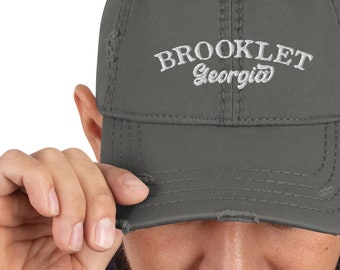 Brooklet, Georgia Embroidered Baseball Cap | Distressed Dad Hat | Peanut Festival Swag