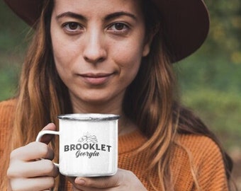 Brooklet Georgia Enamel Mug, Peanut Festival Souvenir, Teacher Gift
