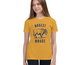 Youth Size! Mustard & Navy Modest Mouse Tee for offspring of the MM OGs