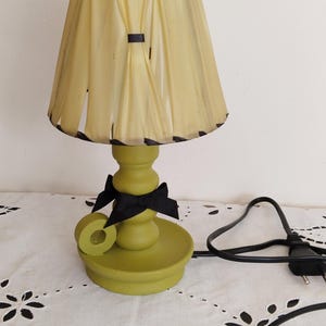 Vintage wooden lamp revamped, bedside lamp, desk lamp