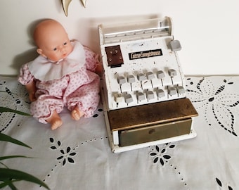 Children's metal cash register, vintage, 1940s