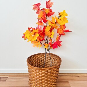 Cestino per la carta straccia, vaso per piante in rattan, vintage francese, anni '50