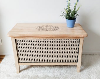 Toy chest, laundry chest, wooden storage chest, vintage, revamped