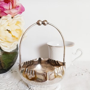 Silver-plated sugar bowl, signed Rousseau, antique French