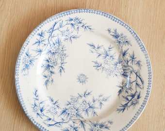 Assiette plate en faïence Terre de Fer , Grigny , modèle Epine , vintage français