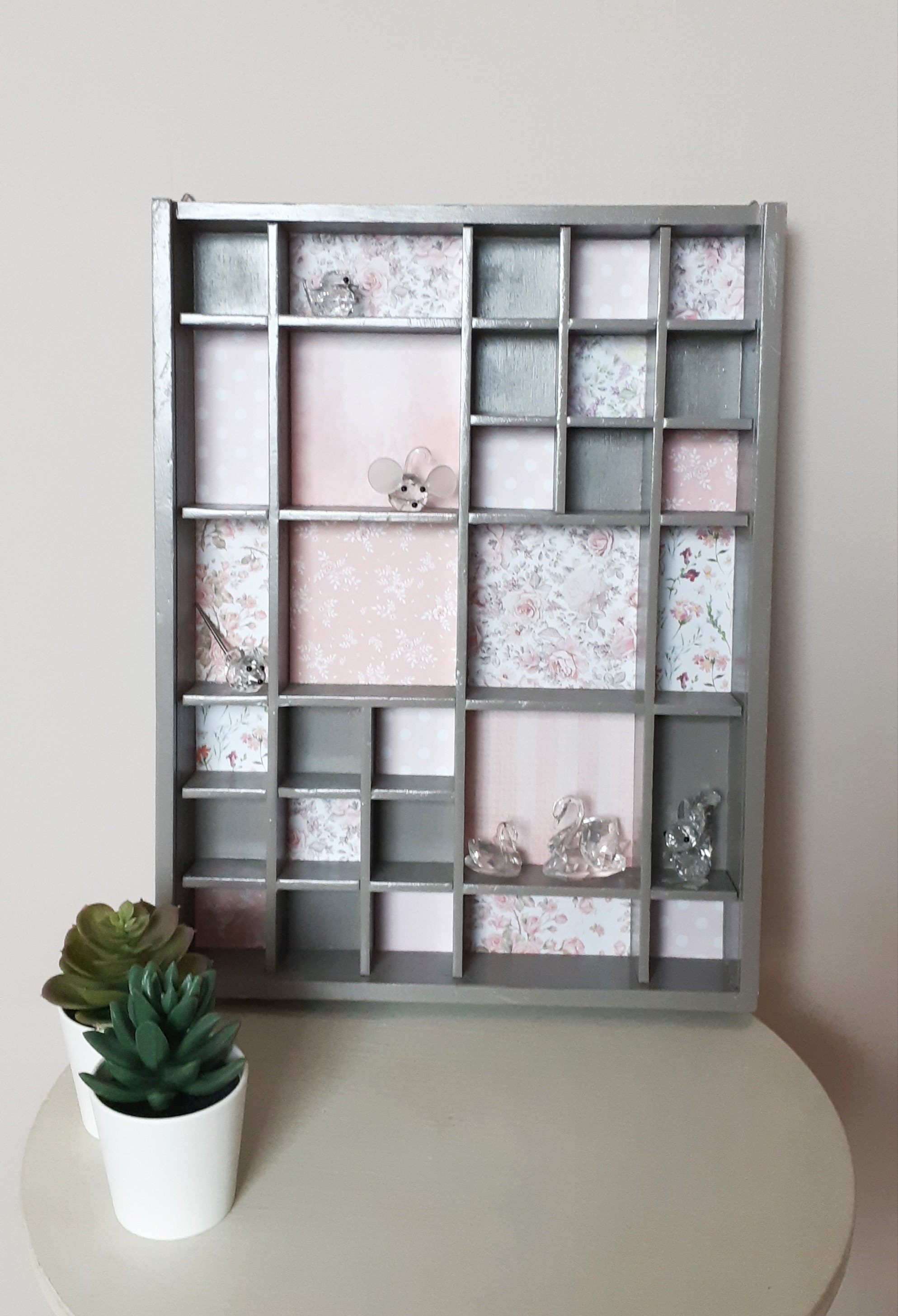 Vitrine Étagère Maison Pour Collection, Décorative, Vintage Français, Casier Imprimeur