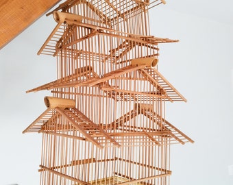 Vintage cage for rattan and bamboo decoration, wedding decoration, aviary