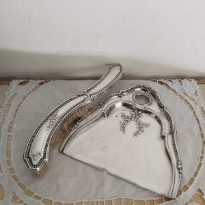Antique French silver plated crumb shovel