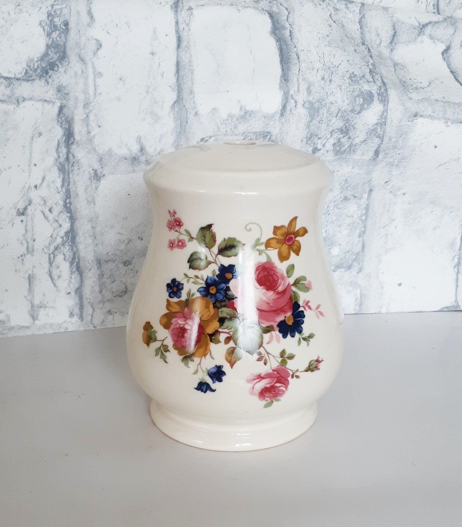 Pied de Lampe en Porcelaine Motif Fleuri