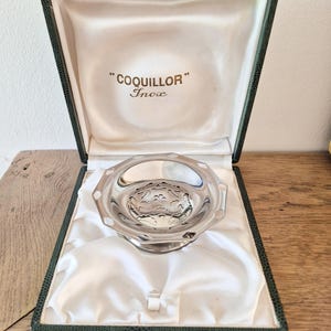 Beurrier ancien  Coquillor en inox , années 50 , vintage