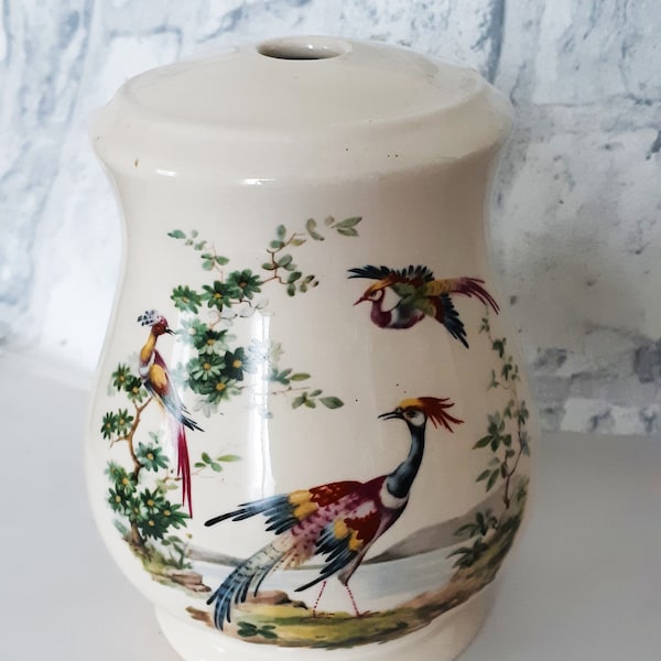 Grand plat décoratif en LIMOGES Oiseau & fleurs